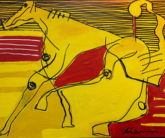 Peter Diem Paard 130 x 100 cm.